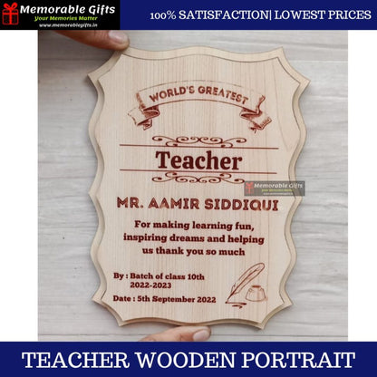 Teacher Wooden Portrait