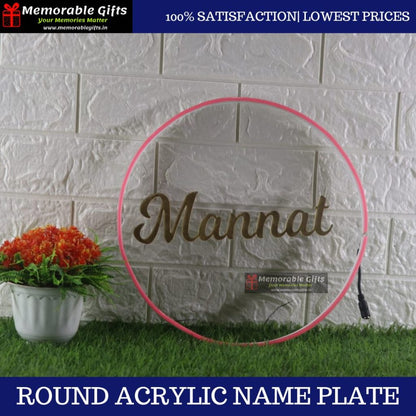 Round Acrylic Name Plate