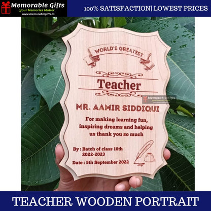 Teacher Wooden Portrait