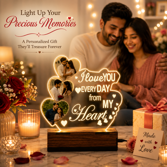 3 Heart LED Table Top