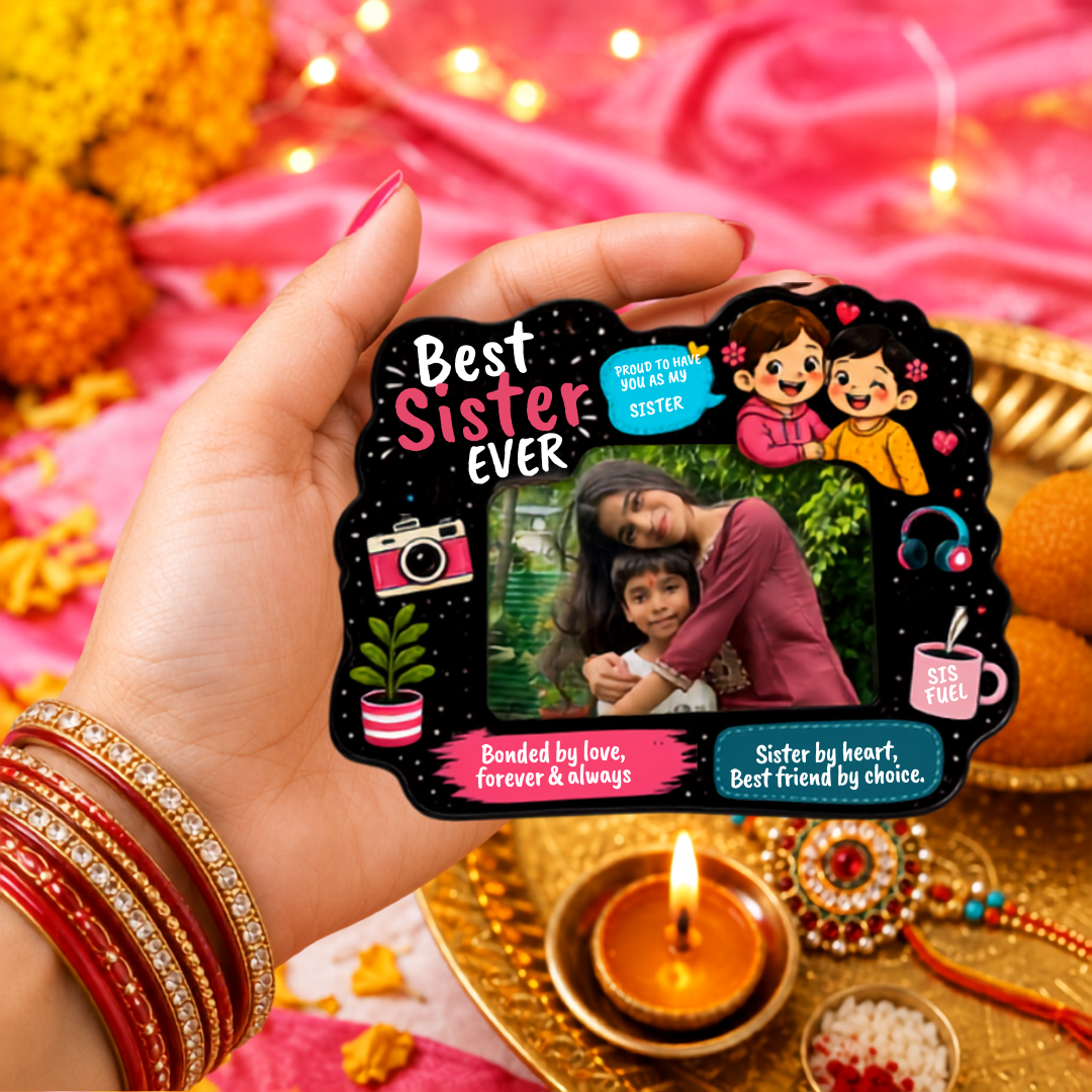 Best Bhai Ever Personalised Photo Fridge Magnet