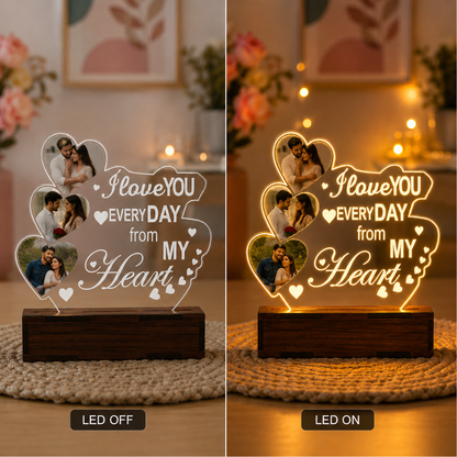 3 Heart LED Table Top