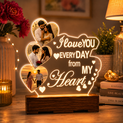 3 Heart LED Table Top
