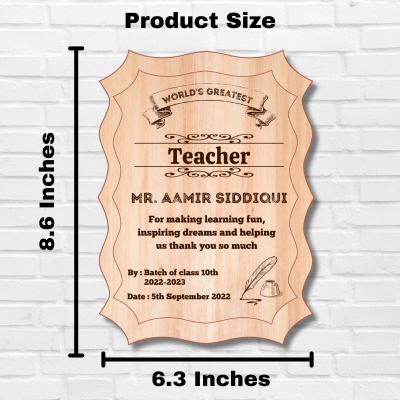 Giftiliya Teacher Wooden Portrait