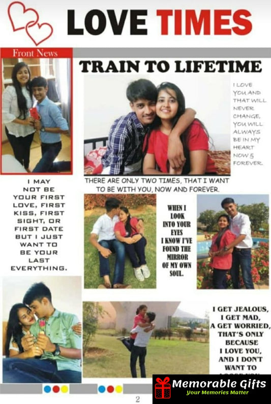 Personalised Newspaper For Valentine's Day ( Laminated )