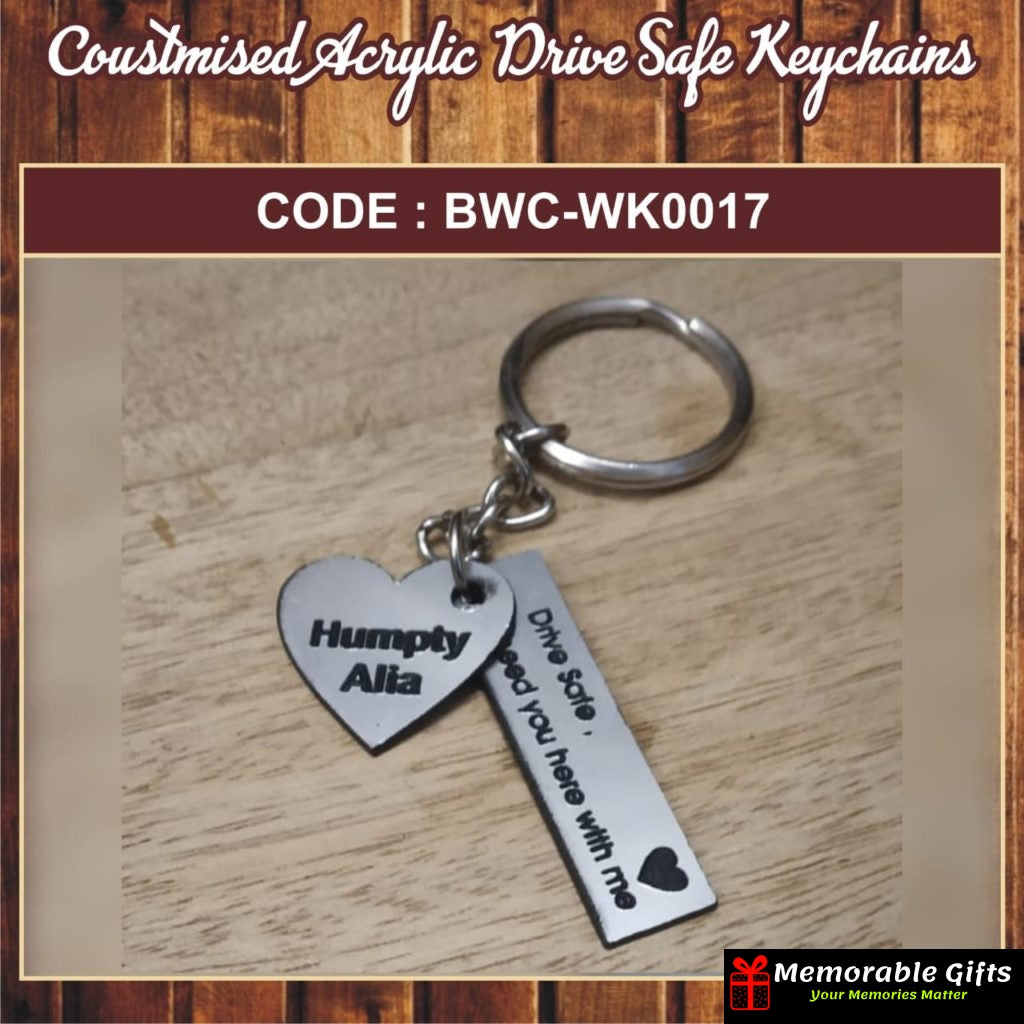 Customised Acrylic Drive Safe Keychains