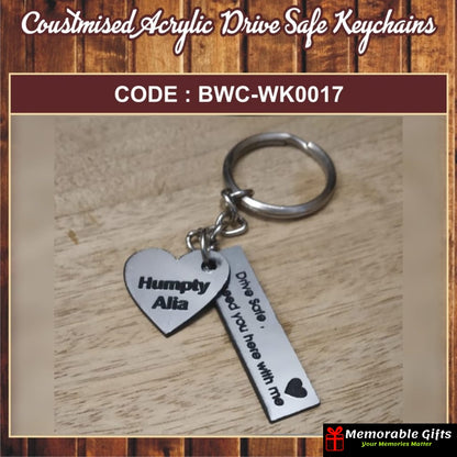 Customised Acrylic Drive Safe Keychains