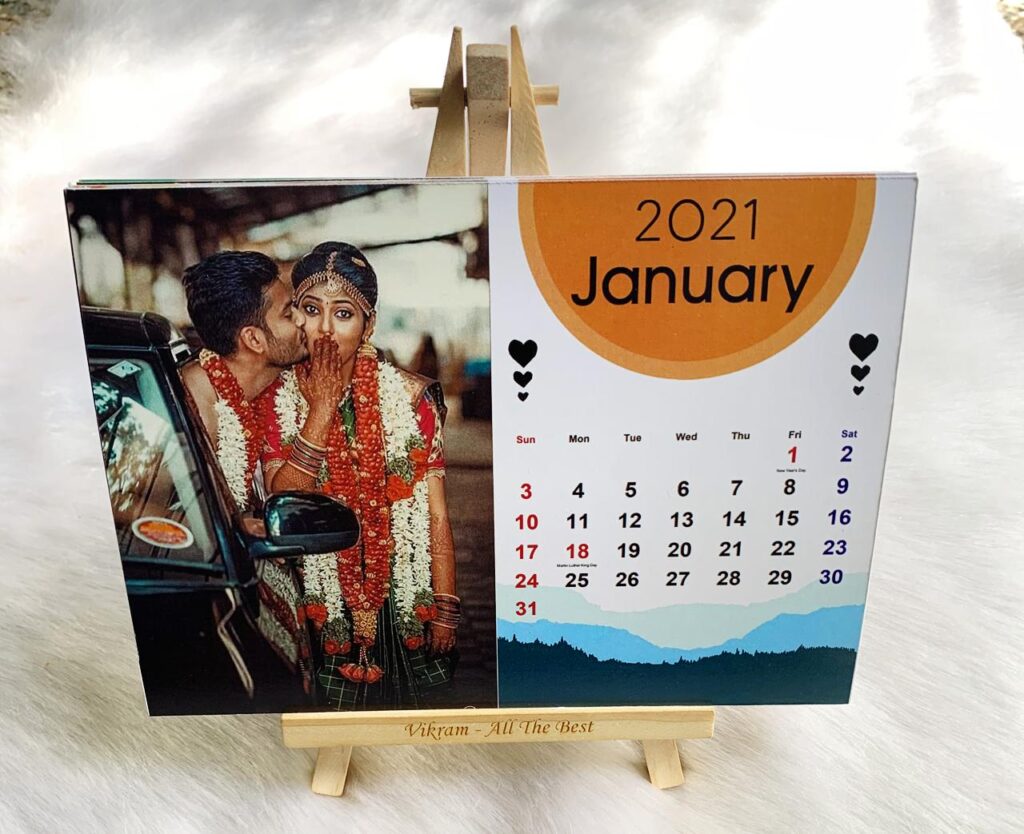 Calendar with stand