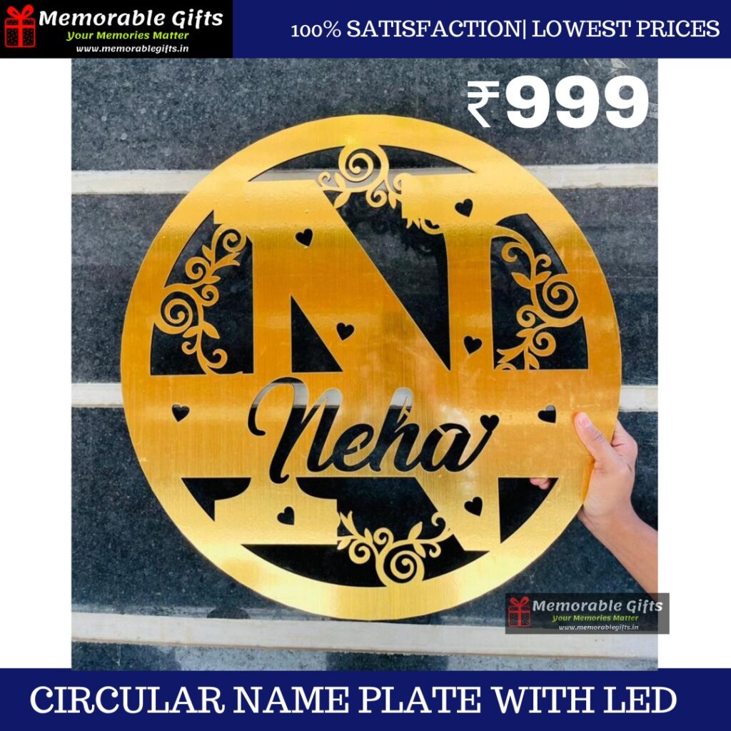 Circular Name Plate With LED