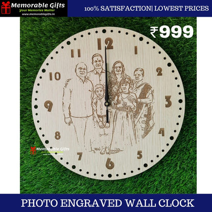 Photo Engraved Wall Clock