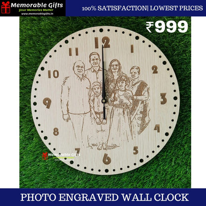 Photo Engraved Wall Clock