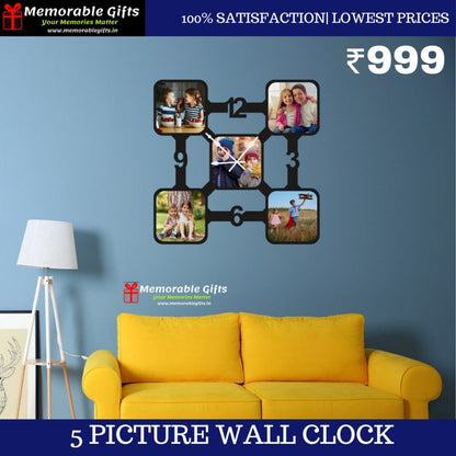 5 Picture Wall Clock