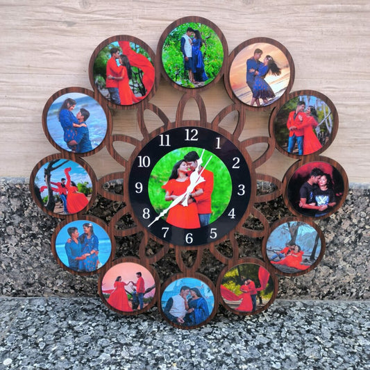 Giftiliya Circular Wall Clock with 13 Pictures