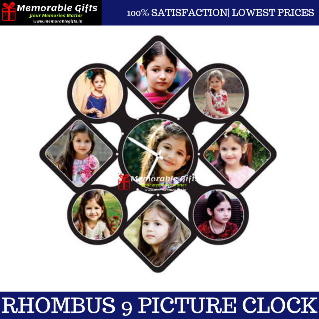 RHOMBUS 9 PICTURE CLOCK
