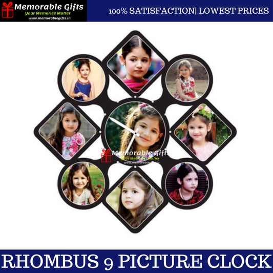 RHOMBUS 9 PICTURE CLOCK