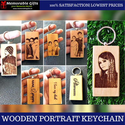 Giftiliya Wooden Portrait Keychain
