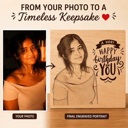Giftiliya Wooden Portrait Birthday