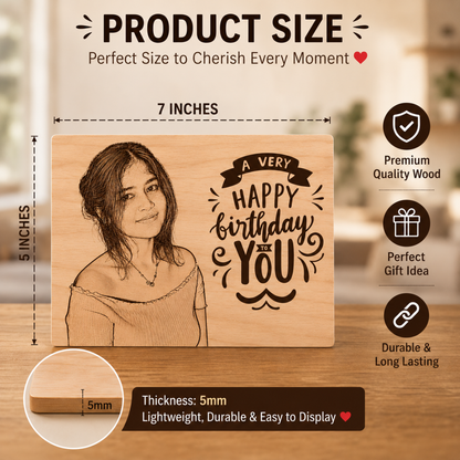 Giftiliya Wooden Portrait Birthday