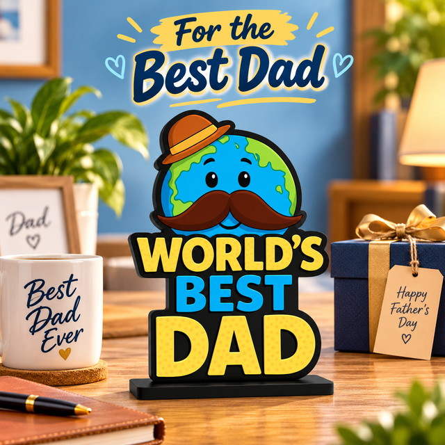 Giftiliya Globetrotting Dad Table Top World’s Best Dad Cute Globe Table Top