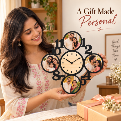 4 Pictures Wall Clock
