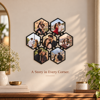 Hexagonal Collage Wall Frame 14x14 inches