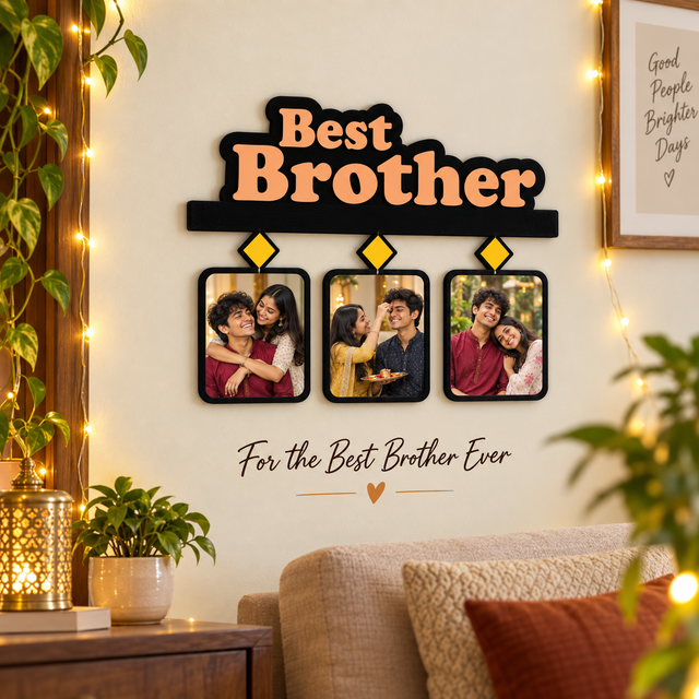 Brother Frame with Rectangular Pictures Rakhi