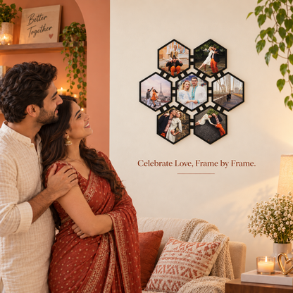 Hexagonal Collage Wall Frame 14x14 inches