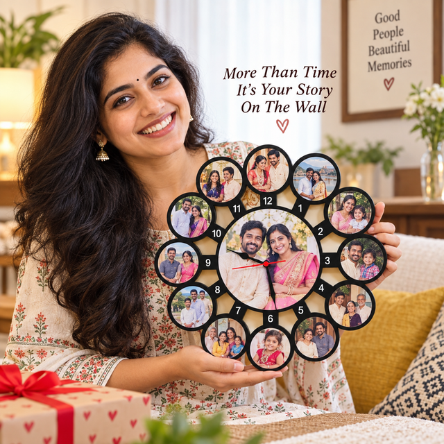 WALL CLOCK With 13 Pictures