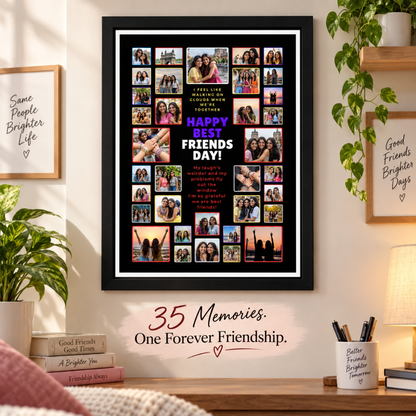 Best Friend 35 Picture Frame displayed above a desk