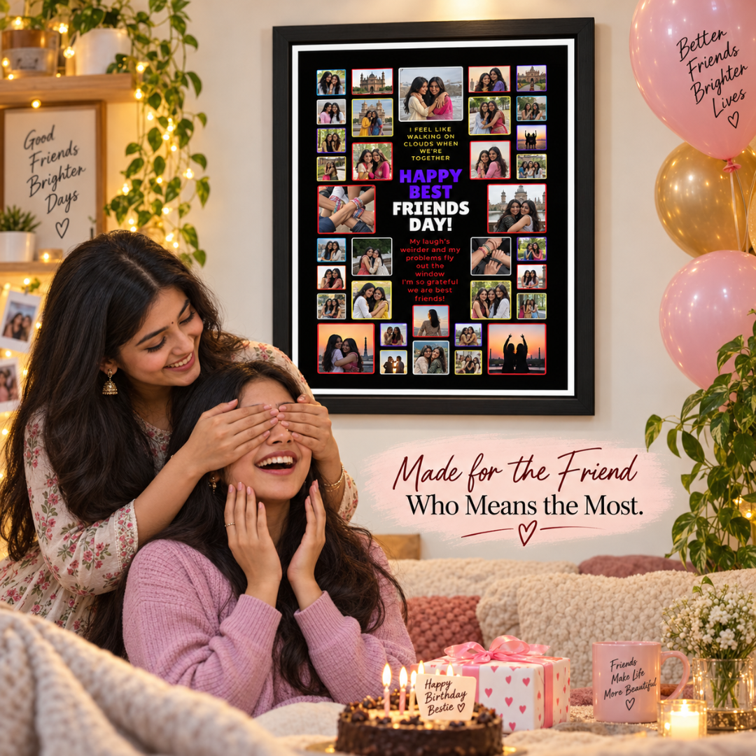 Birthday surprise beside a Best Friend 35 Picture Frame