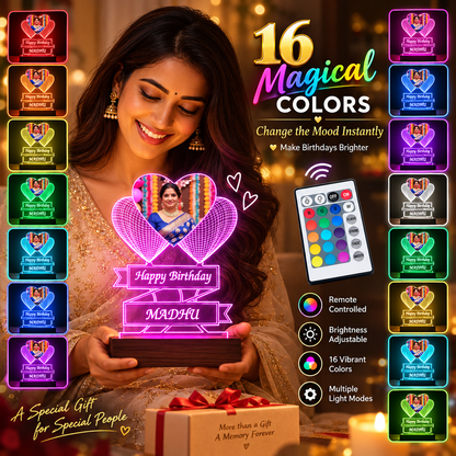 Multicolour birthday lamp with 16 colours and remote