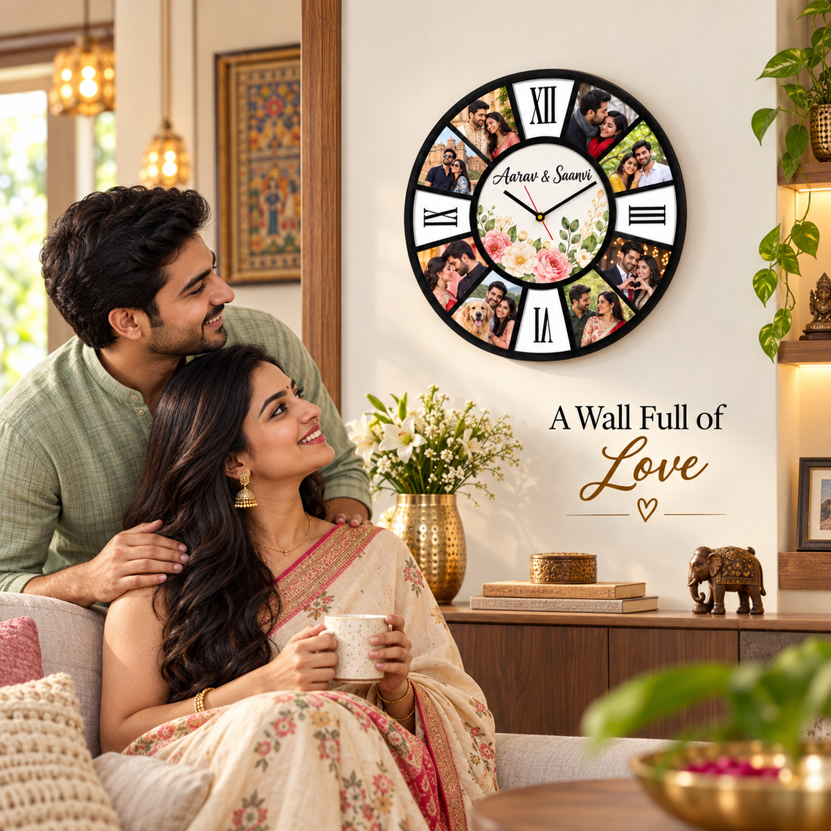 9 PICTURES CLOCK