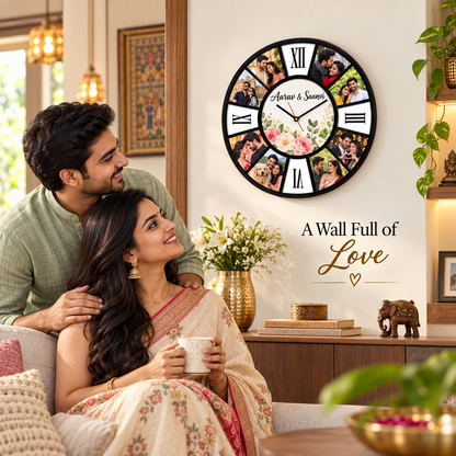 9 PICTURES CLOCK