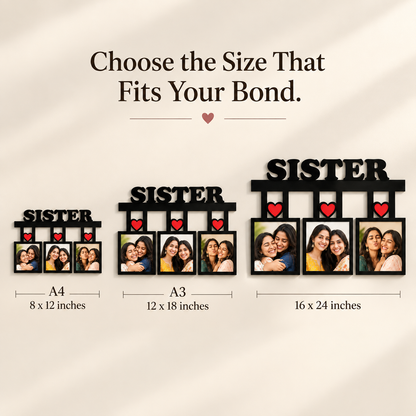 Sister Wall Frame With 3 Pictures Rakhi