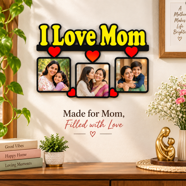 MOM Wall Hanging with 3 Pictures