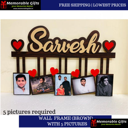 WALL FRAME (Brown) With 5 Pictures