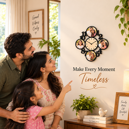 4 Pictures Wall Clock