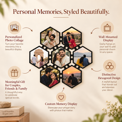 Hexagonal Collage Wall Frame 14x14 inches