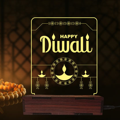 Giftiliya Happy Diwali Acrylic led Table lamp