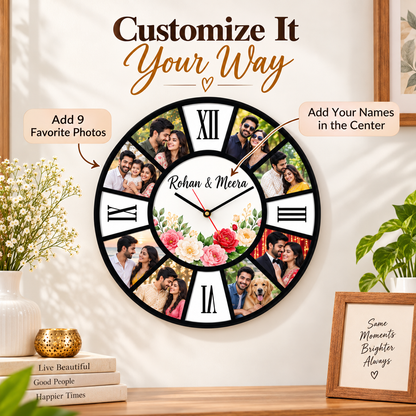 9 PICTURES CLOCK