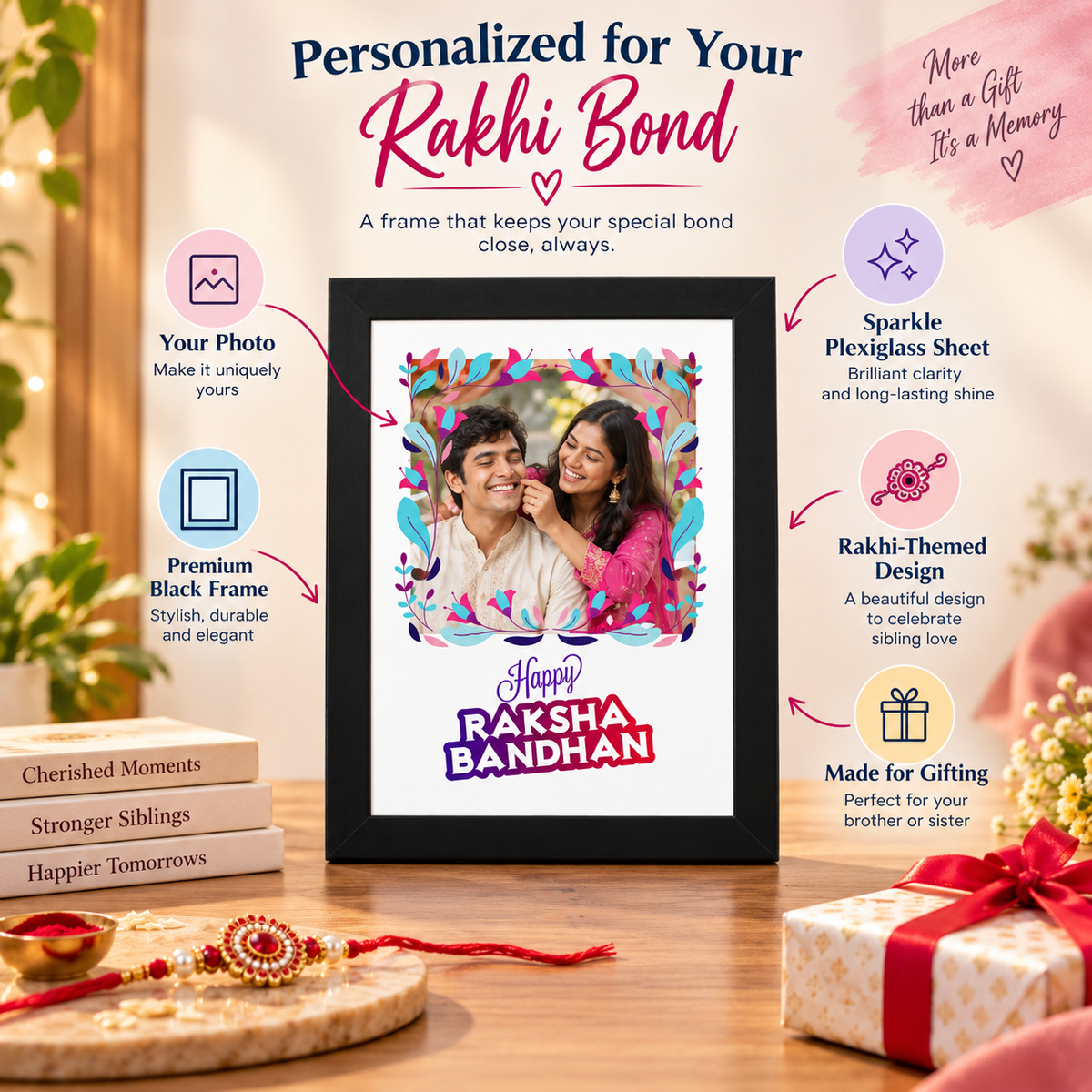 Rakshabandhan Frame Rectangular For Rakhi