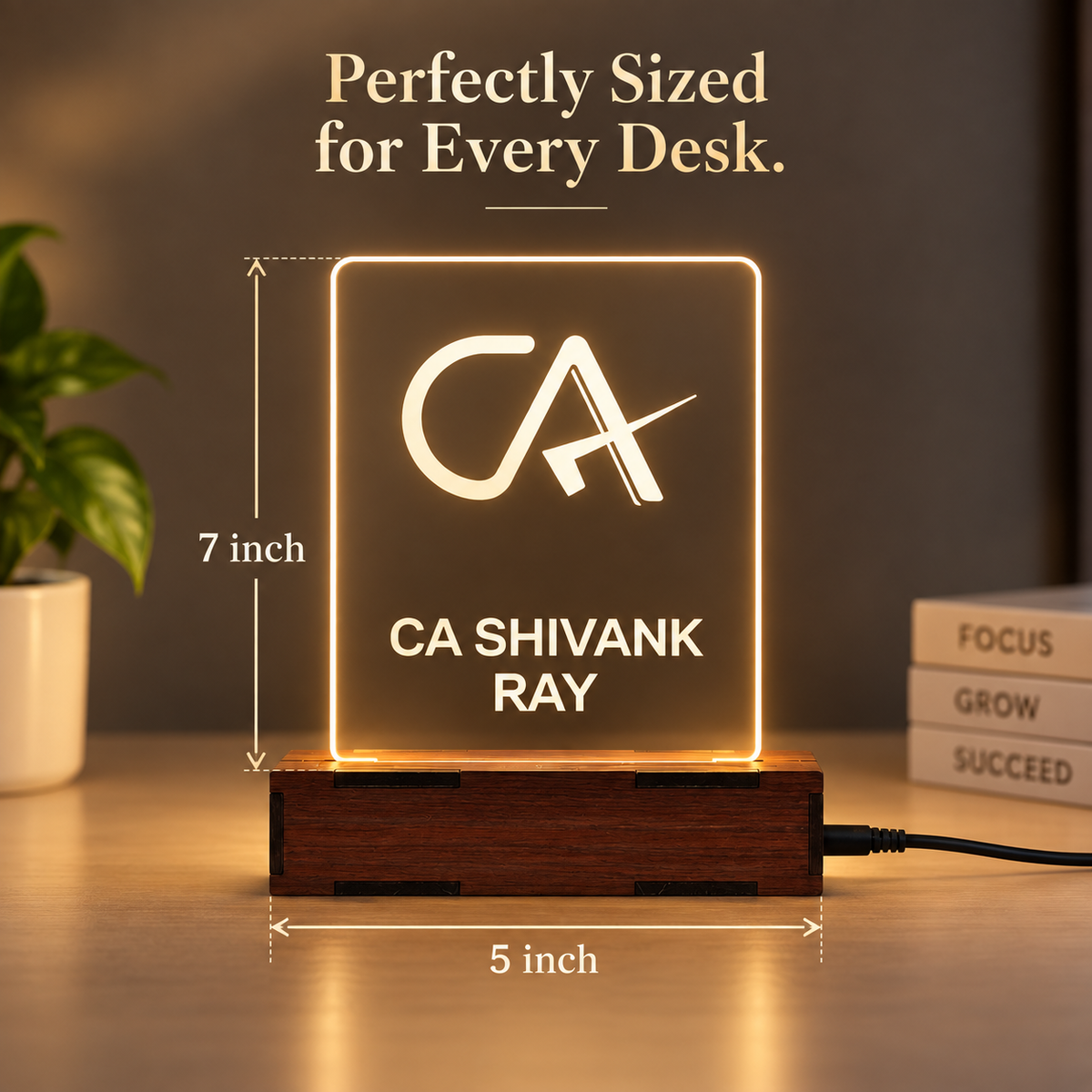 Giftiliya Personalized CA LED Table Lamp Gift for CA