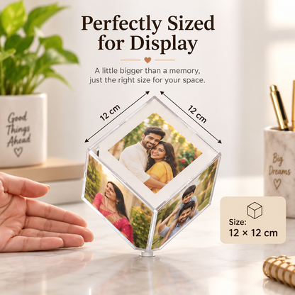 Personalised Rotating Cube With Led
