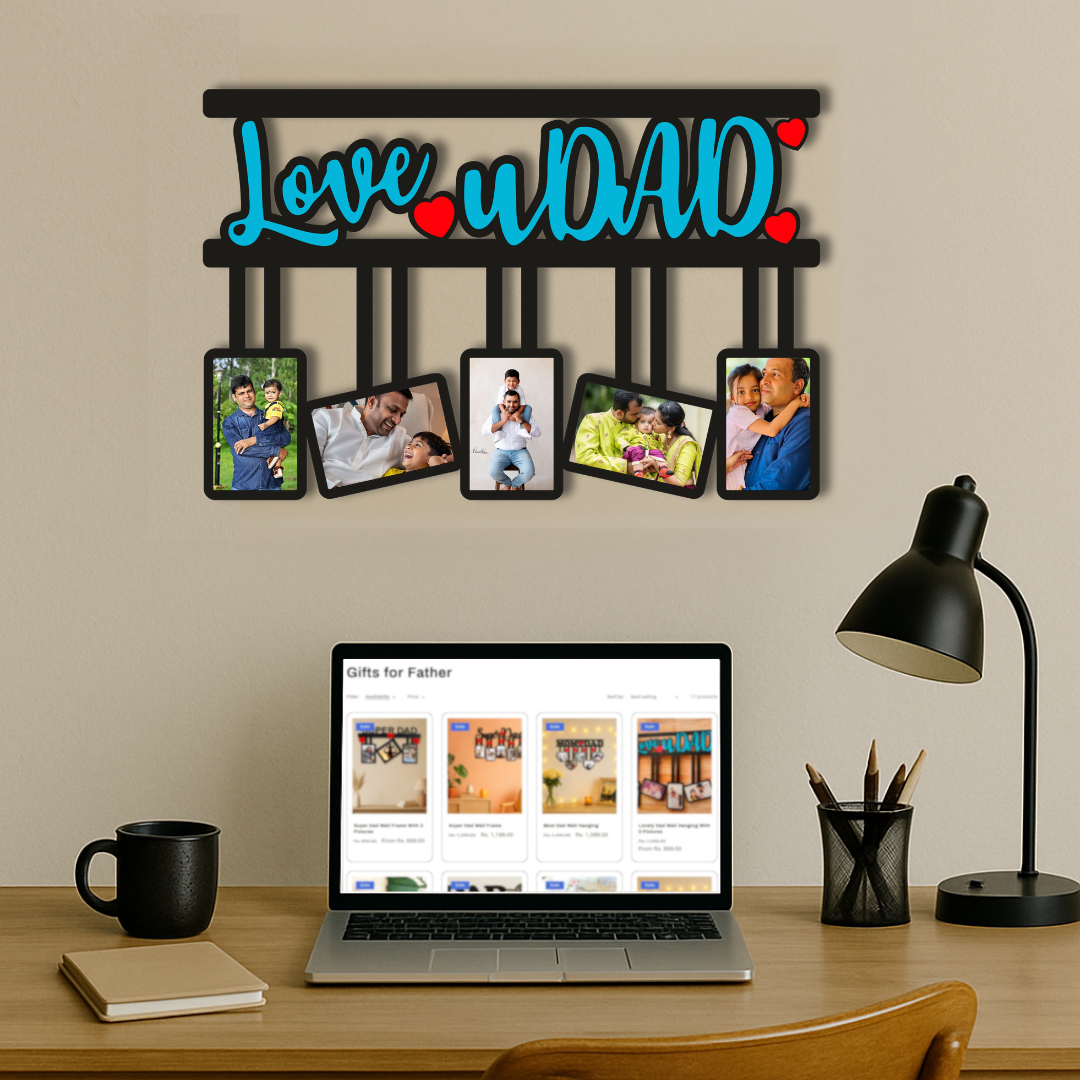 Lovely Dad Wall Hanging With 5 Pictures