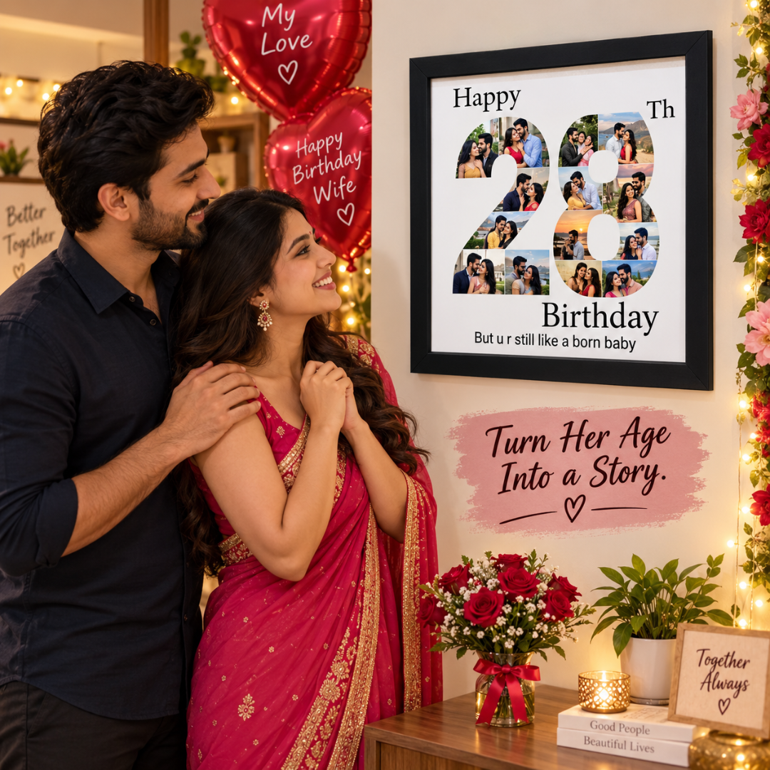 Personalized Giftiliya Birthdate Frame as a birthday gift for wife