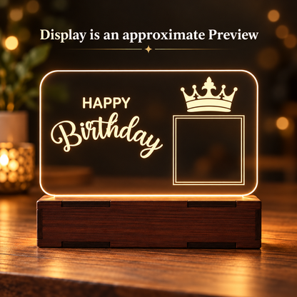 Single Color warm white birthday lamp blank design for live personalization preview
