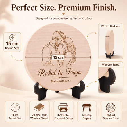 Giftiliya Circular wooden portrait product image 8