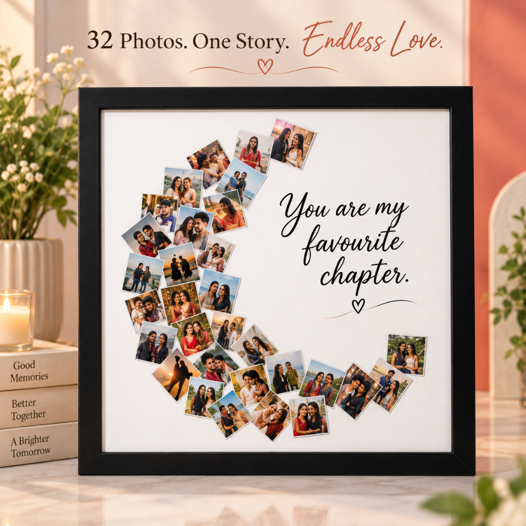 Giftiliya Moon Frame with 32 photos and custom love message
