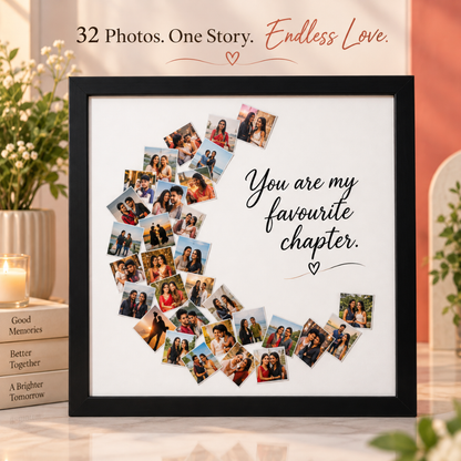 Giftiliya Moon Frame with 32 photos and custom love message
