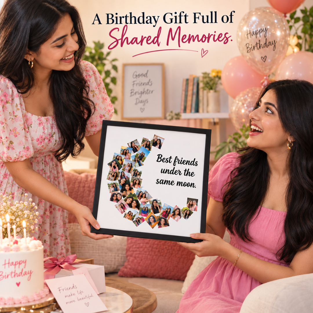 Personalized Giftiliya Moon Frame as a birthday gift for a friend